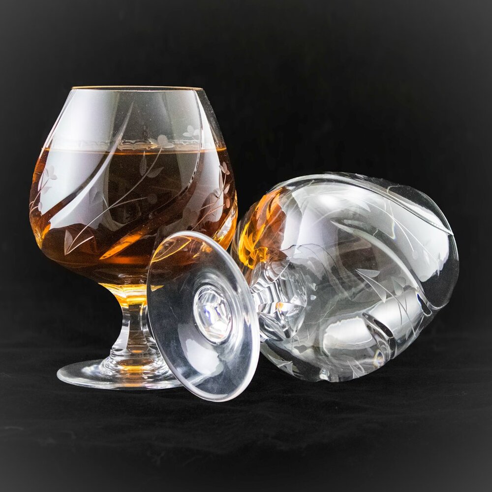 Set of Large High Quality Lead Crystal Brandy Snifters